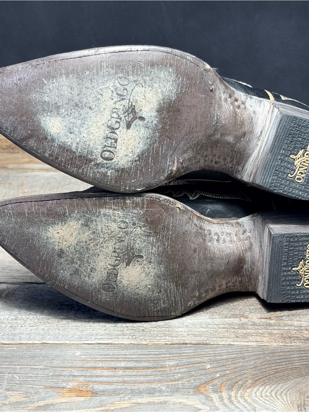 Old Gringo Black, Tan & Red Tooled Leather Cowboy Boots - Picture 3 of 13